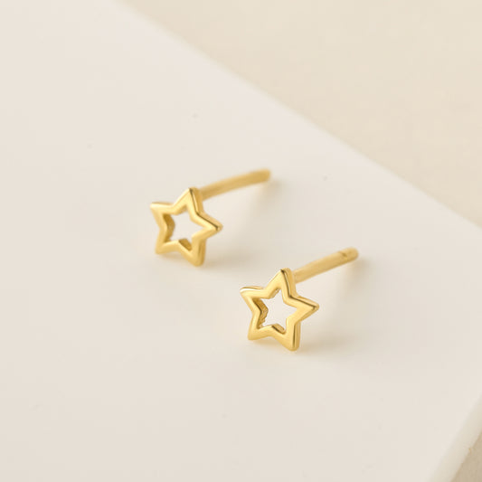 Tiny Star Stud Earrings Dainty Gold Stud