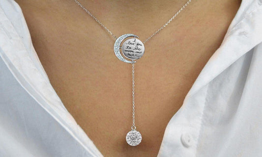 Engraved To The Moon And Back Y Necklace ITALY Design