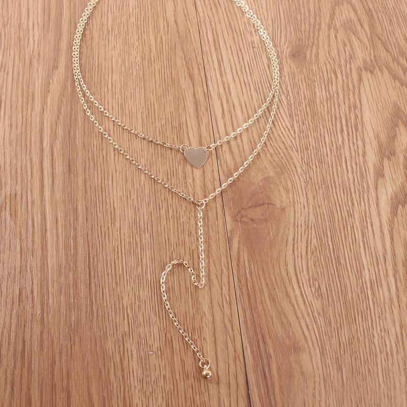 2 Piece Heart Necklace 18K Gold Plated Necklace ITALY Design