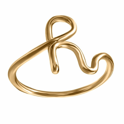 Initial Monogram Ring 18K Gold Plated available A-Z ITALY Design