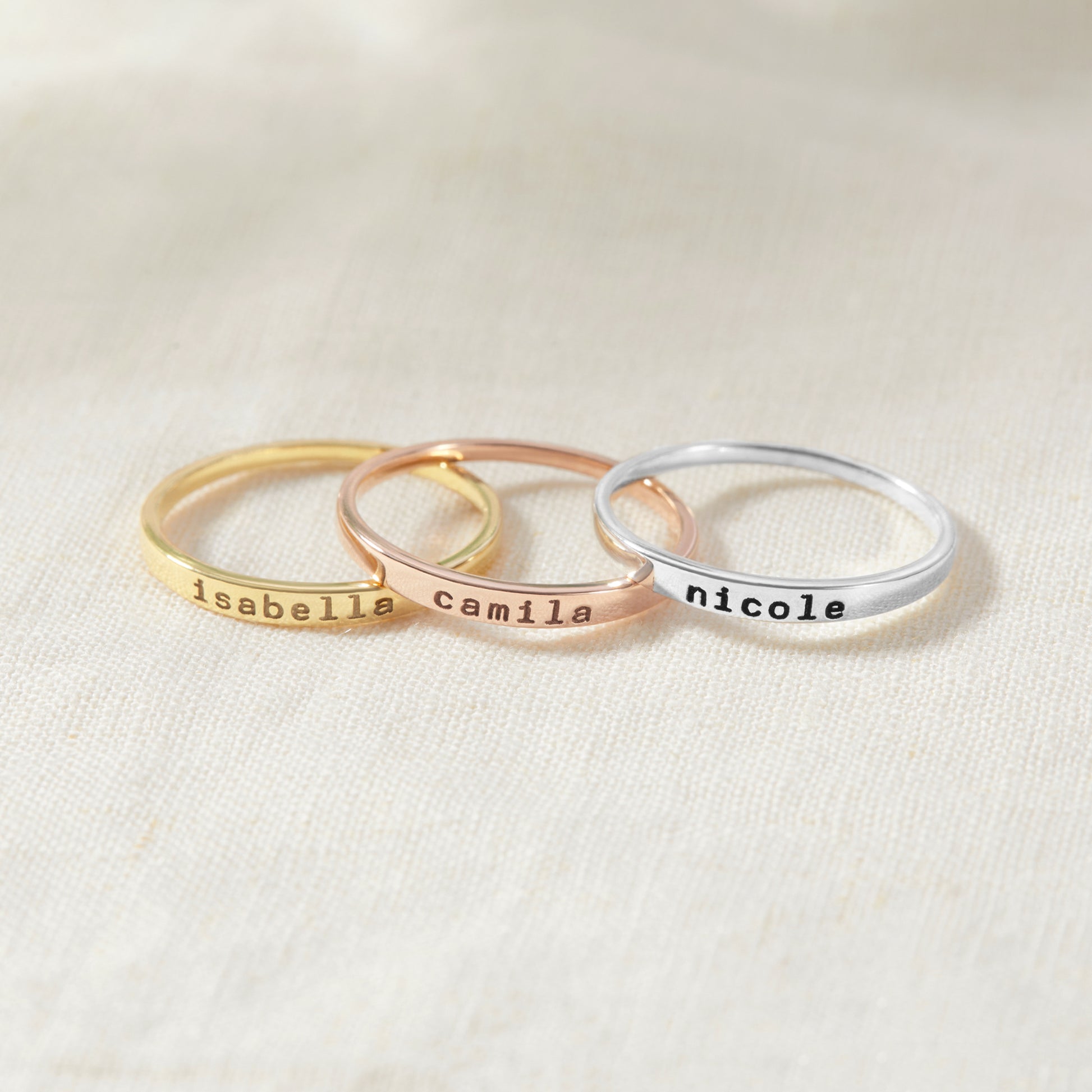 The Maya Mother's Day Gift Name Rings Stacked Rings Womens Rings