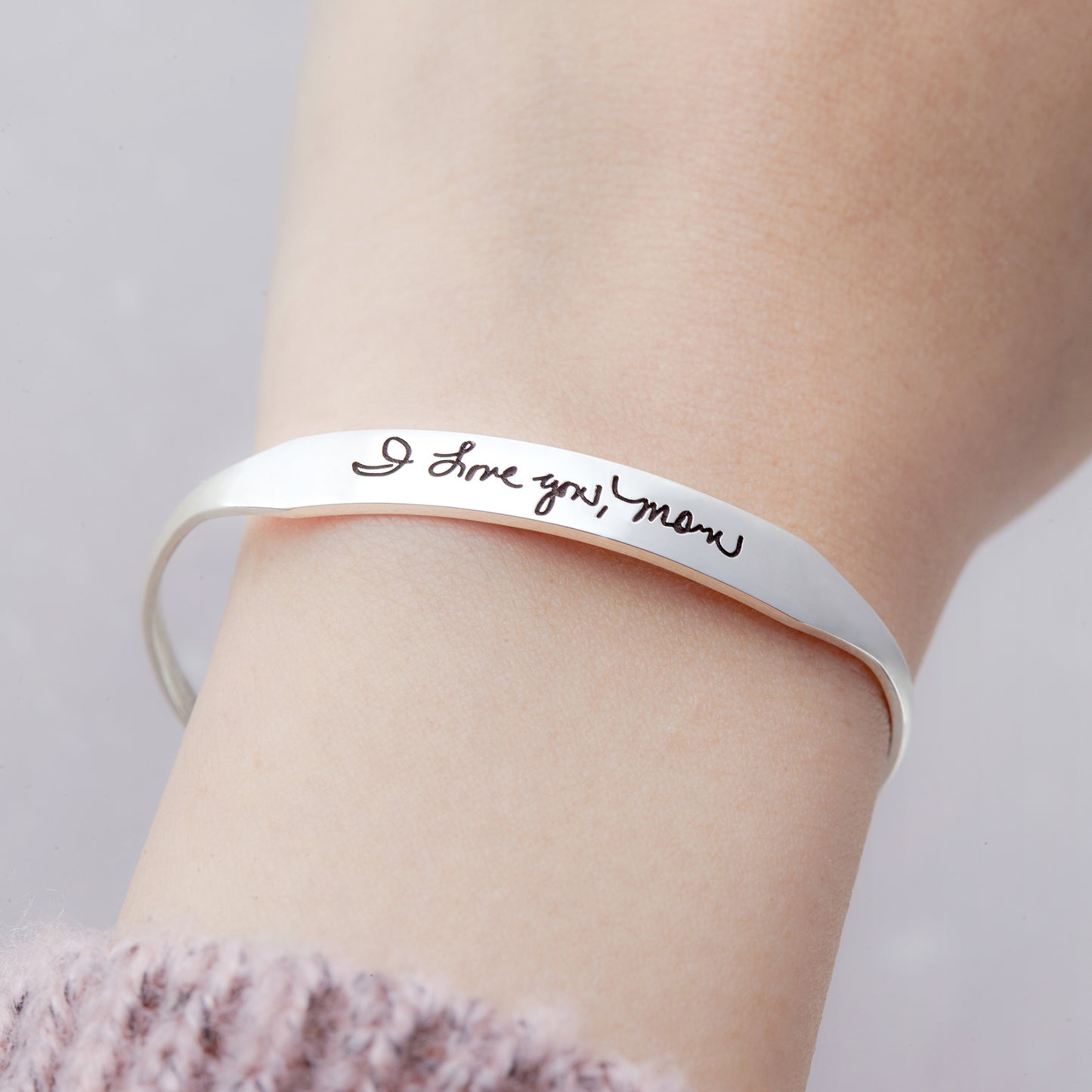 Handwritten Bracelet Memorial Handwriting Jewelry, Adult, Female, in Colors Gold, Rose Gold, or Silver