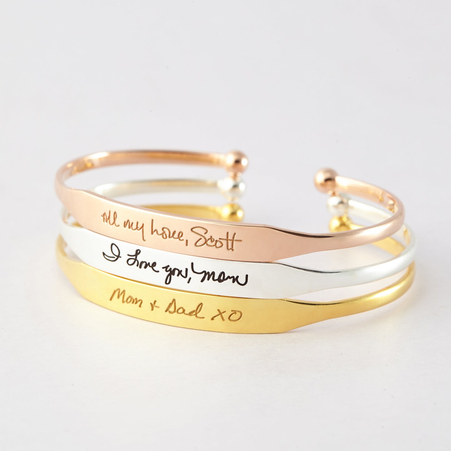 Handwritten Bracelet Memorial Handwriting Jewelry, Adult, Female, in Colors Gold, Rose Gold, or Silver