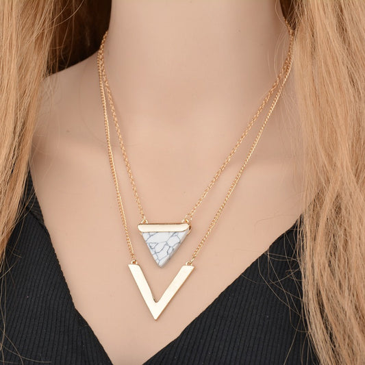 Triangle Pine Pendant Necklace